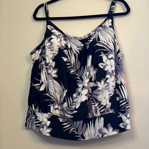 Kona Sol Floral Tankini Top - TOP ONLY - Picture 1 of 7